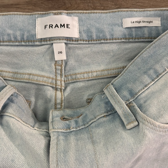 New Frame Denim Blue high-rise Straight fit  Jeans size - 26 - Picture 2 of 6
